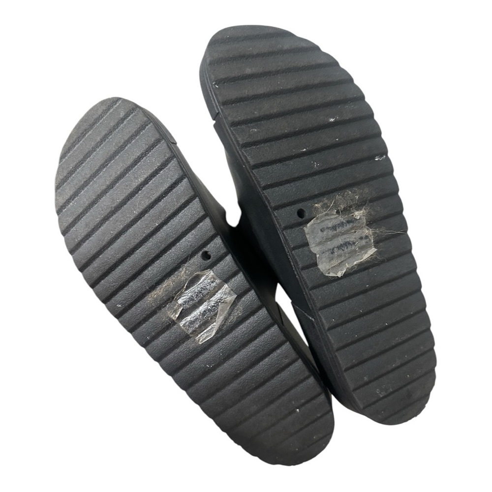 Black Slide Sandals with Rose Gold Buckles - Picture 6 of 16